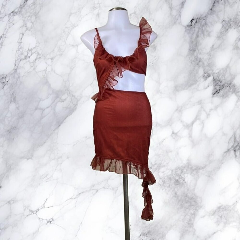 MORE TO COME Payton Ruffle Dress - Rust - Picture 2 of 10